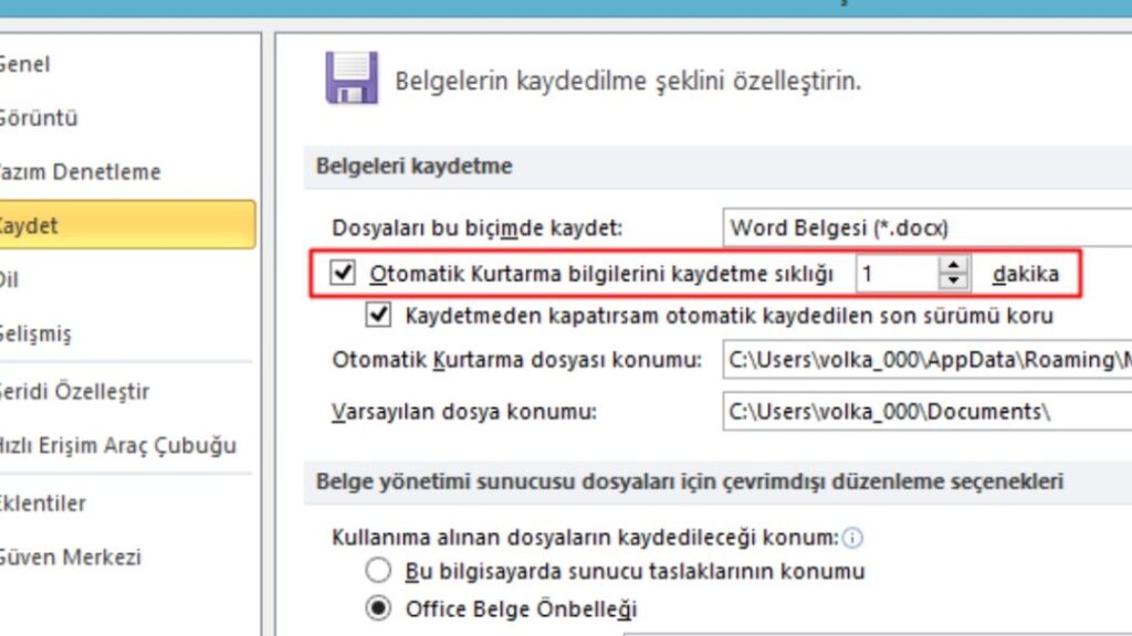 2024 rehberi word belgesi uzerine yanlislikla kaydedilenler nasil kurtarilir