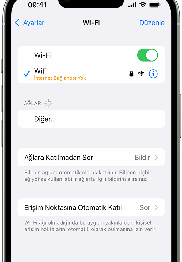 iphoneum wifiye baglanmiyor ne yapmaliyim