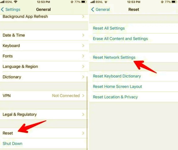 reset network setting