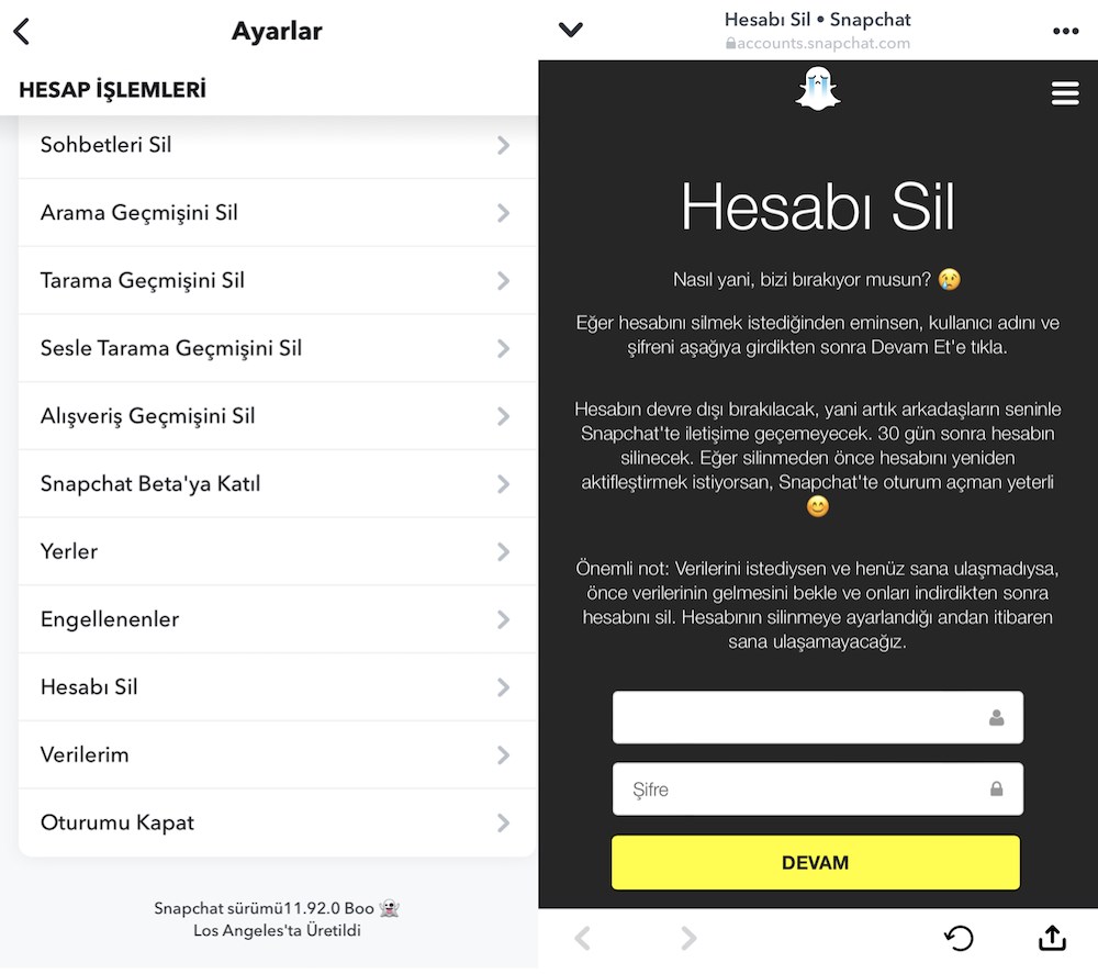 snapchat hesap silme nasil yapilir151869 3