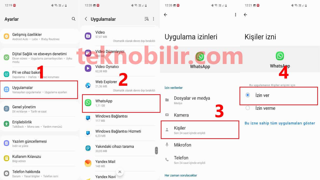 whatsapp rehber senkronizasyonu